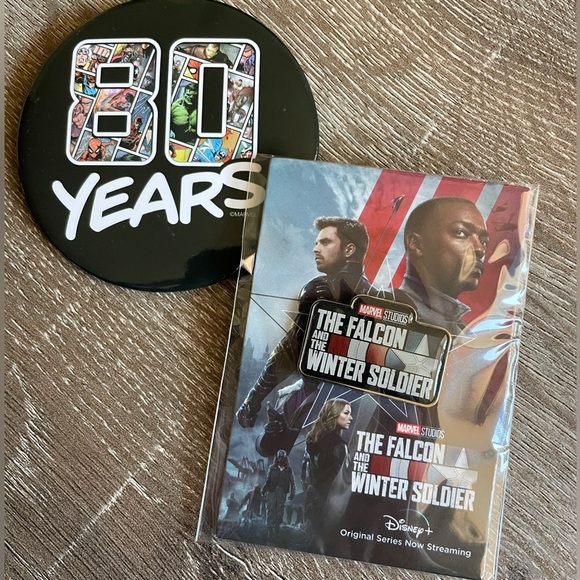 Marvel The Falcon and The Winter Soldier Pin Set, Marvel 80 Anniversary Button - Picture 1 of 7